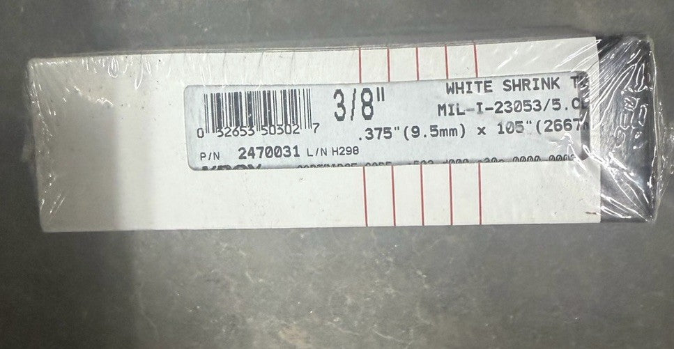 NEW sealed KROY 2470031 White Shrink Tube Supply Cartridge 3/8", .375" x 110"