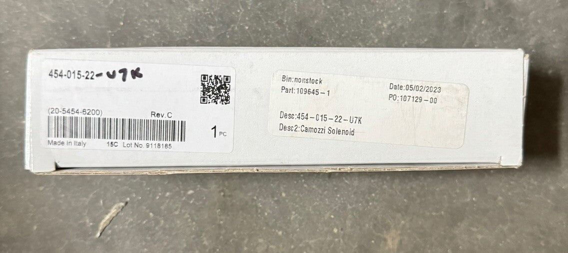 NEW CAMOZZI SOLENOID VALVE PART # 1096451 DESC 454-015-22-U7K 45401522U7K U7K