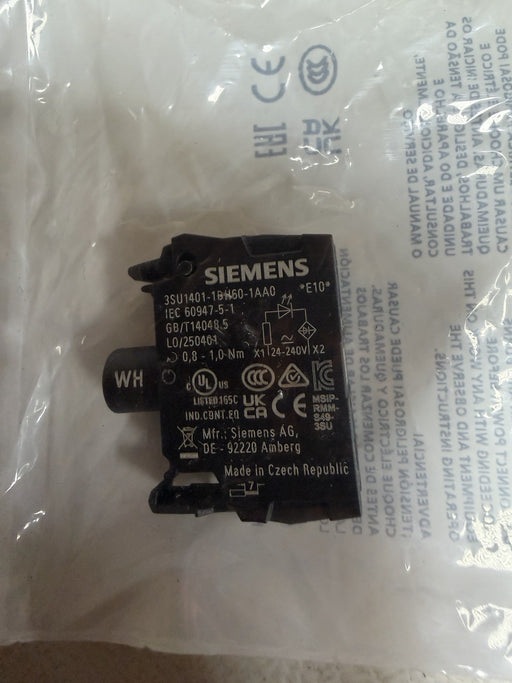 NEW SIEMENS 3SU1401-1BH60-1AA0 LED MODULE WH FRONT 24-240v AC/DC