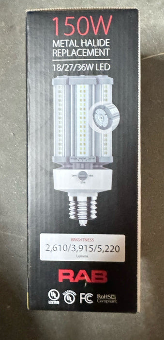 RAB CORN COBB LED BALLAST BYPASS LAMP 18/27/36W RPL  150W HALIDE SODIUM 100-277V