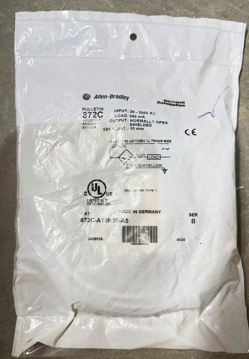 ALLEN BRADLEY 872C-A10N30-A5 SER. B 20-250VAC 10MM NORM OPEN