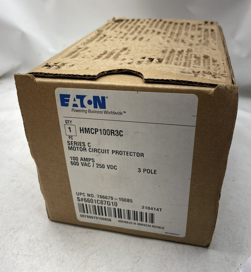 NEW HMCP100R3C Eaton Motor Circuit Protector 3 Pole 100 Amp 600V New In Box NIB