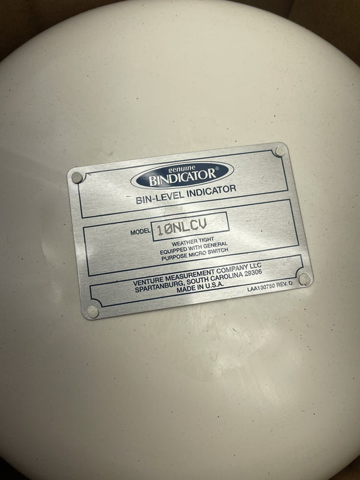NEW LAA10NLCV BIN-DICATOR DIAPHRAGM LEVEL SWITCH LIGHT NEOPRENE 10NLCV MODEL A