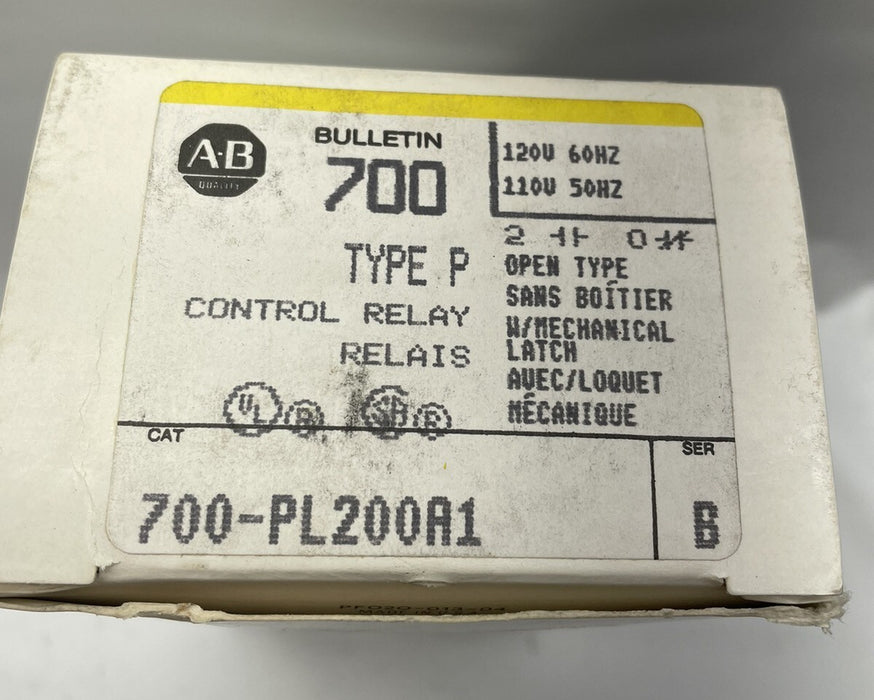 NEW ALLEN-BRADLEY BULLETIN 700 700-PL200A1 TYPE R 120 VAC RELAY