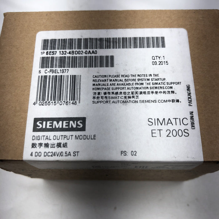 NEW SEALED 2015 6ES7 132-4BD02-0AA0 SIEMENS SIMATIC ET 200S DIGITAL INPUT MODULE