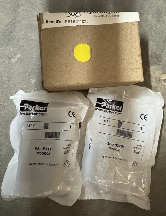 1238565 PARKER PS1E21102J / PS1E21102J PS1-E111 + P2E-KS32B1 HYDRADYNE NC 12VDC