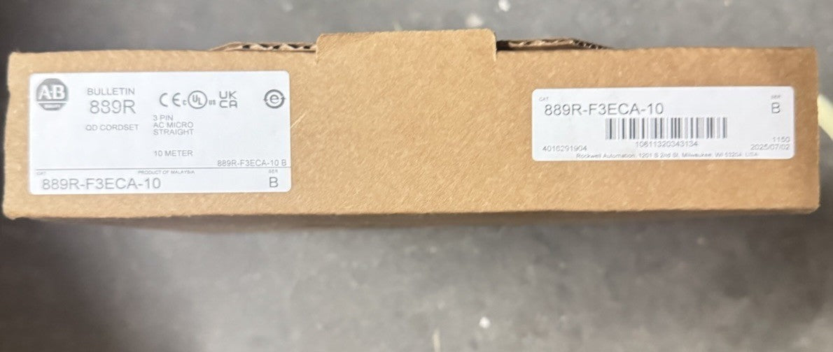 Allen-Bradley 889R-F3ECA-10 AC Micro Cordset 10 Meter 3 pin