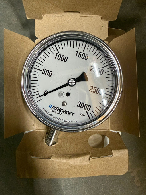 NEW ASHCROFT DURALIFE 35-1009-SWL-02L-3000# 3000 PSI GLYCERINE FILL 3  1/2