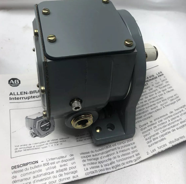 NEW ALLEN BRADLEY 808-K1X1 Speed Switch 808-K1 W/ BOTTOM CONDUIT OPENING N.C.