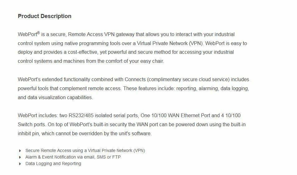NEW WP-R-ET-SW-0 WebPort  SPECTRUM CONTROLS NNB
