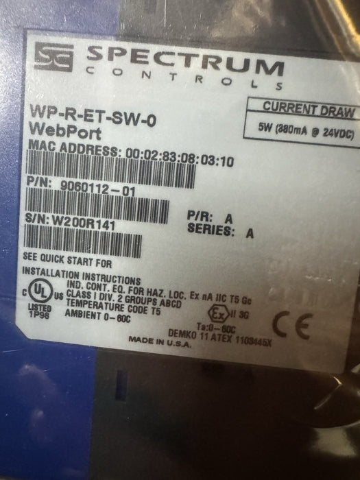 NEW WP-R-ET-SW-0 WebPort  SPECTRUM CONTROLS NNB