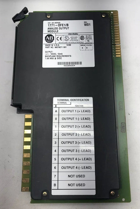 ALLEN BRADLEY 1771-OFE1 PLC-5 Analog Output Card 4 Channel Selectable Voltages