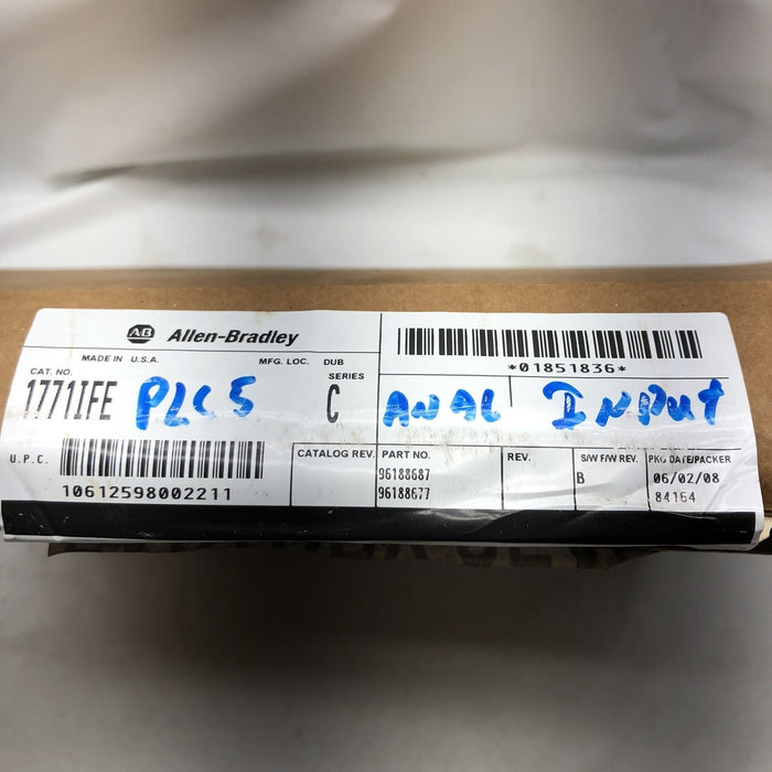 PLC-5 Analog Input Module 1771-IFE C New in Box Allen Bradley 1771-lFE/C 2008