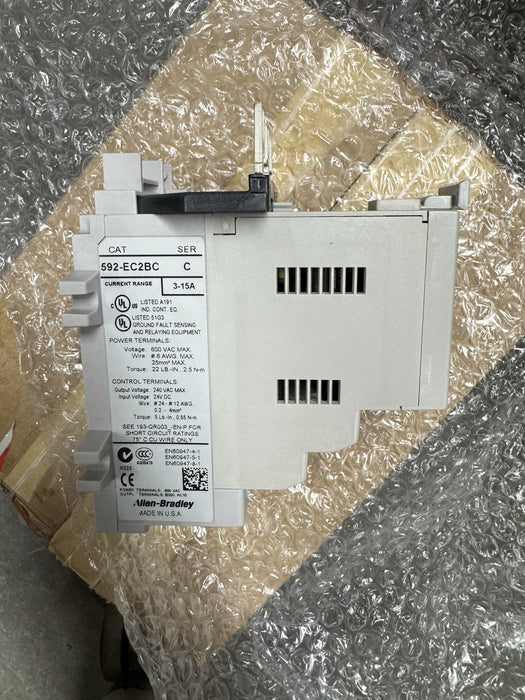 592-EC2BC  NEW IN BOX  ALLEN BRADLEY E3 PLUS OVERLOAD RELAY 592EC2BC /C 3-15 Amp