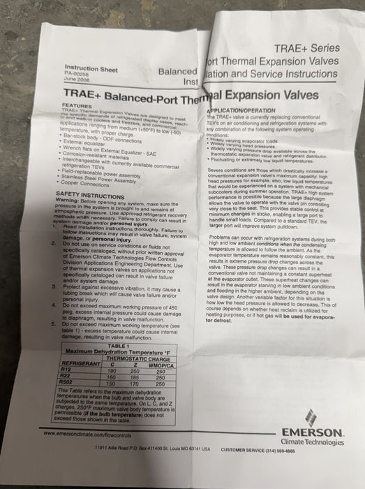 NEW EMERSON 062718 THERMAL EXPANSION VALVE