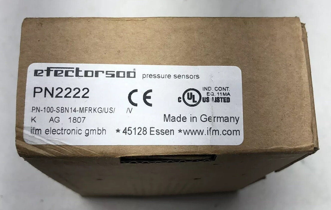 NEW IFM EFECTOR500 PRESSURE SENSOR PN2222 PN-100-SBN14-MFRKG/US NIB