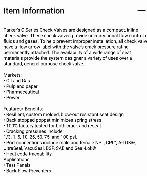 PARKER 8Z-C8L-5-SS / 8ZC8L5SS (NEW IN BOX) SEALED 1/2” Compression