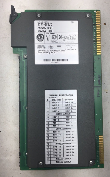 1771-IFE Ser C analog Allen Bradley 1771-lFE/C completely tested IFE 1771