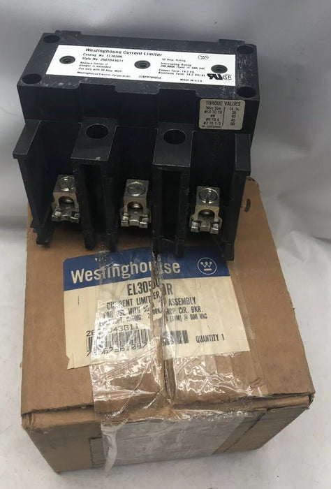 NEW WESTINGHOUSE EL3050R CURRENT LIMITER 50 AMP MCP BREAKERS STYLE NO 2607D43G11
