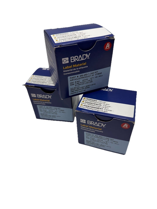 BRADY M6-250-1-342-WT Sleeve,1 in W,7/16 in H,Die-cut 803PA8 173643