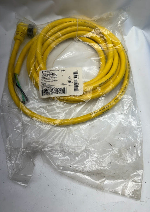 NEW Sealed BRAD CONNECTIVITY WOODHEAD 3P FEMALE CORDSET 1300060430 NOS
