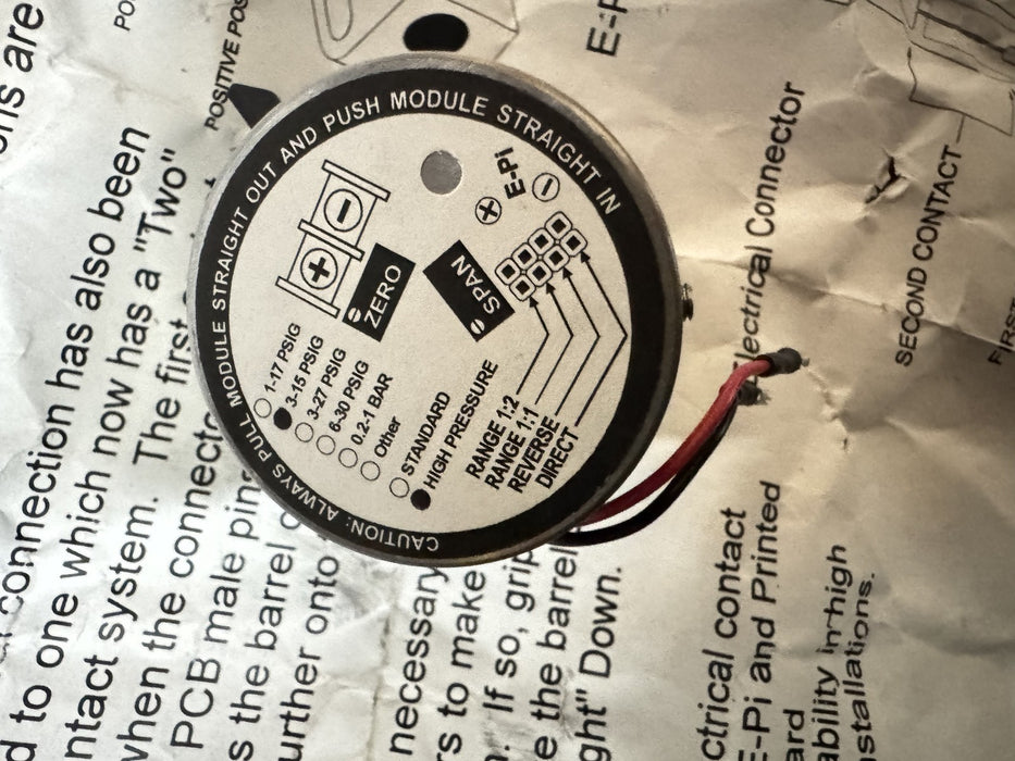 BRANDT STD5000 / STD6000 E-Pi REPLACEMENT CURRENT TO PRESSURE TRANSDUCER