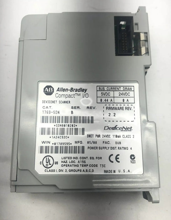1769-SDN Allen Bradley Compact I/O Or Micrologix 1500 Devicenet Scanner Module